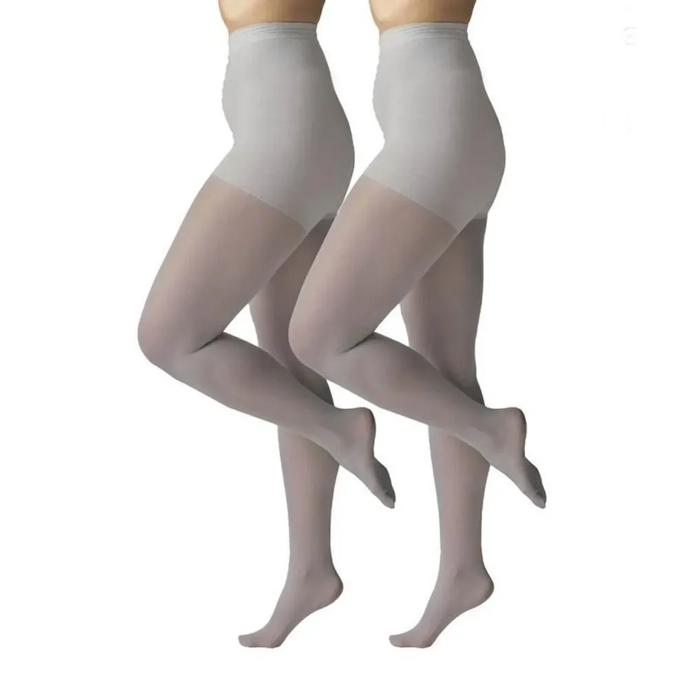 Silk Impressions Shimmer Sheer Pantyhose Stockings 20 Denier Sheer 2, 2-Packs XL